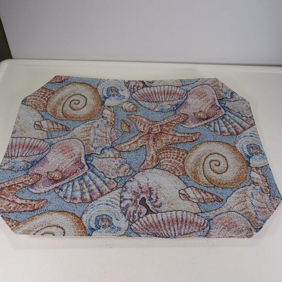 Sea Shell Tapestry (4) Placemats (stiff) 17" x 12"  (Realistic) - Picture 2 of 6